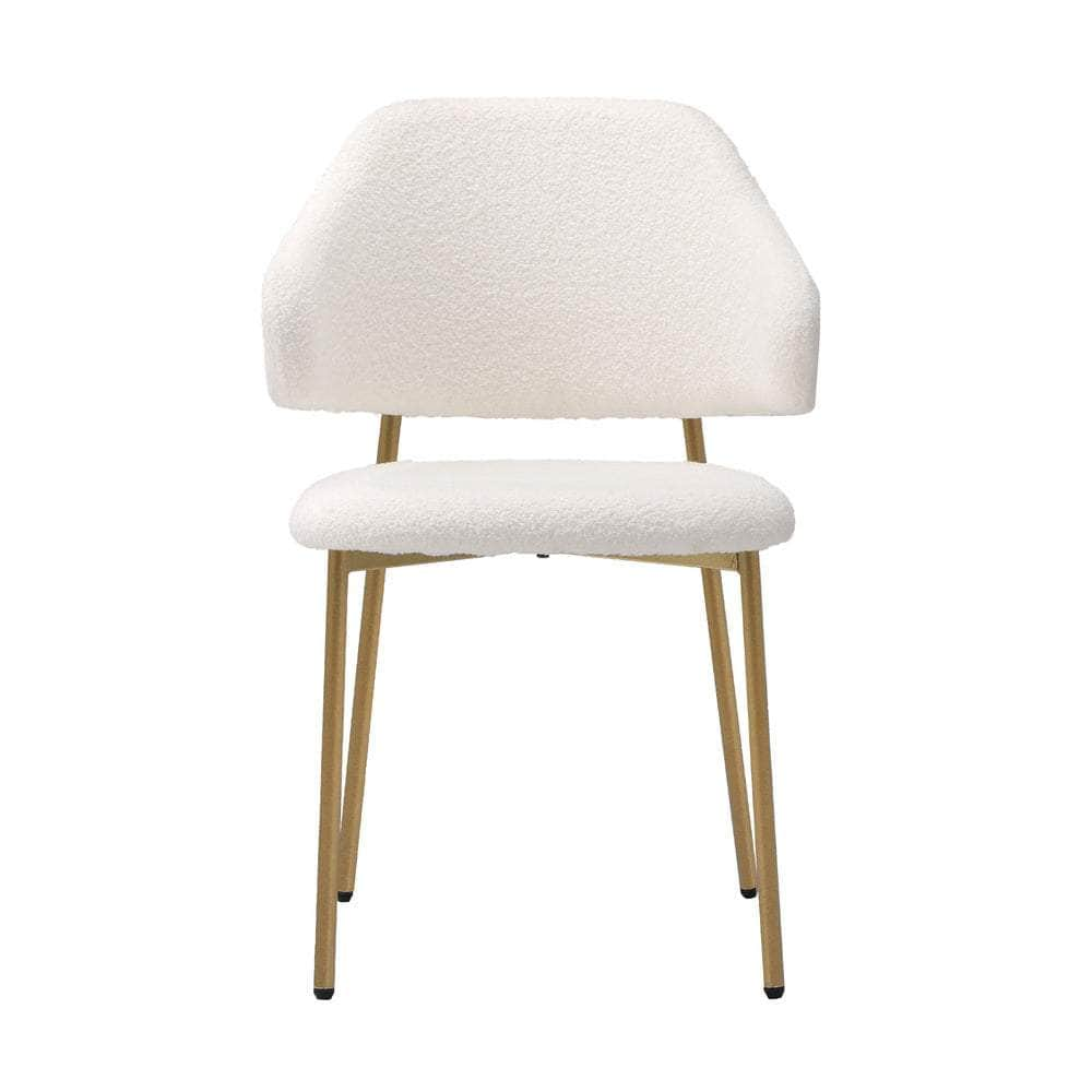 4Pcs/6Pcs Dining Chair Sherpa Gold&White