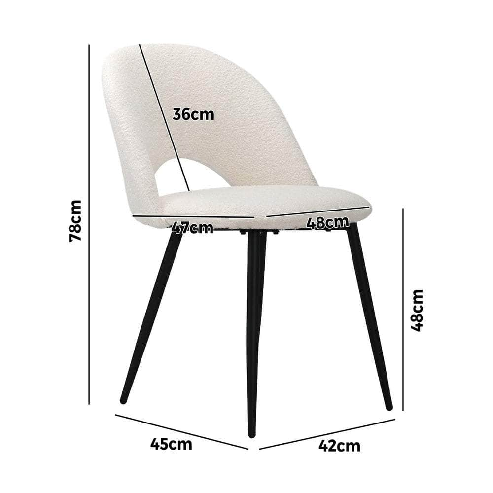 4Pcs/6Pcs Dining Chairs Accent Chair Armchair Sherpa White