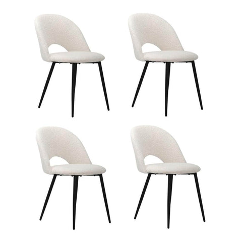 4Pcs/6Pcs Dining Chairs Accent Chair Armchair Sherpa White