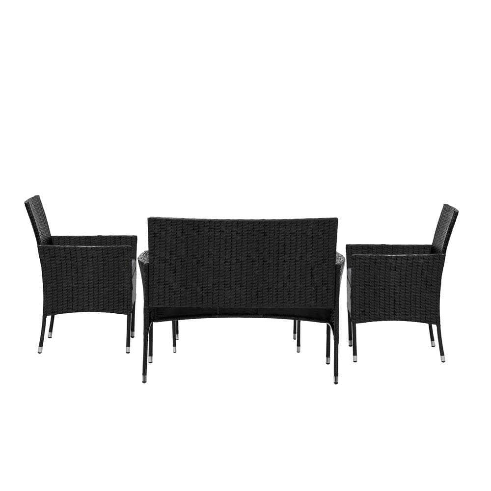 4PCS Outdoor Furniture Setting Patio Garden Table Chair Set Wicker Sofa