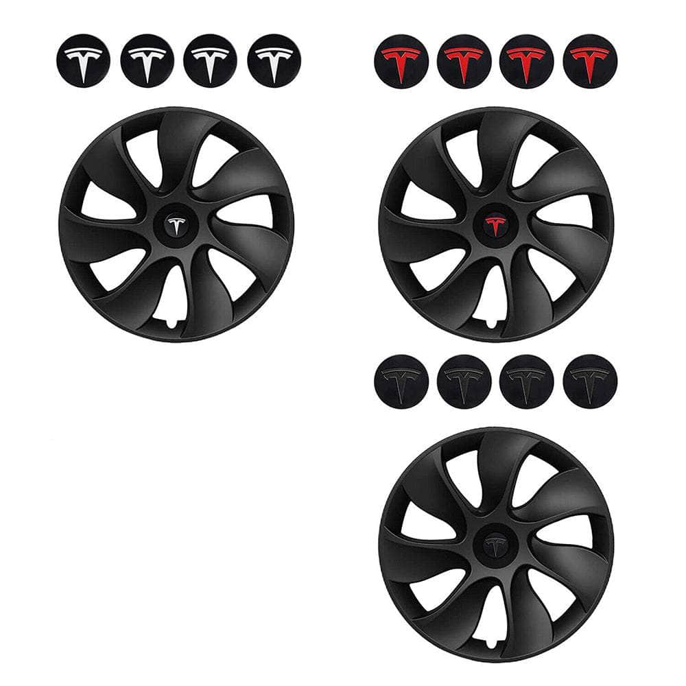 4PCS Wheel Cover Caps 19Inch ABS Black Rim Hubcap Hub Cap For Tesla Model Y