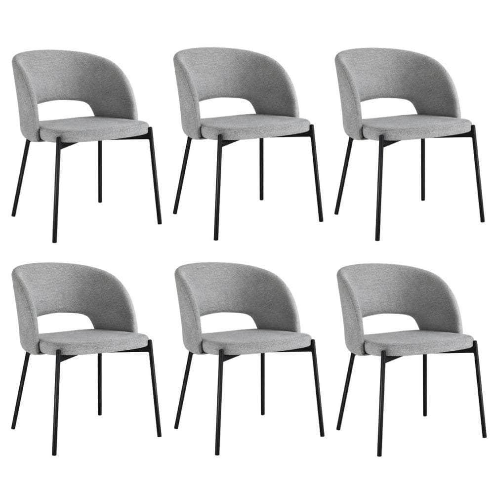 4x/6x Armchair Dining Chair Fabric Grey&Black