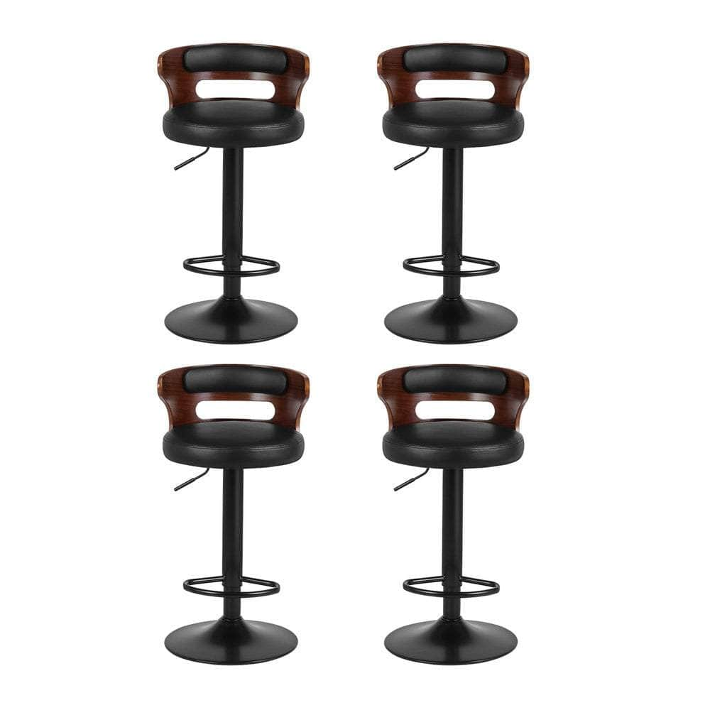 4X Bar Stools Gas Lift Leather