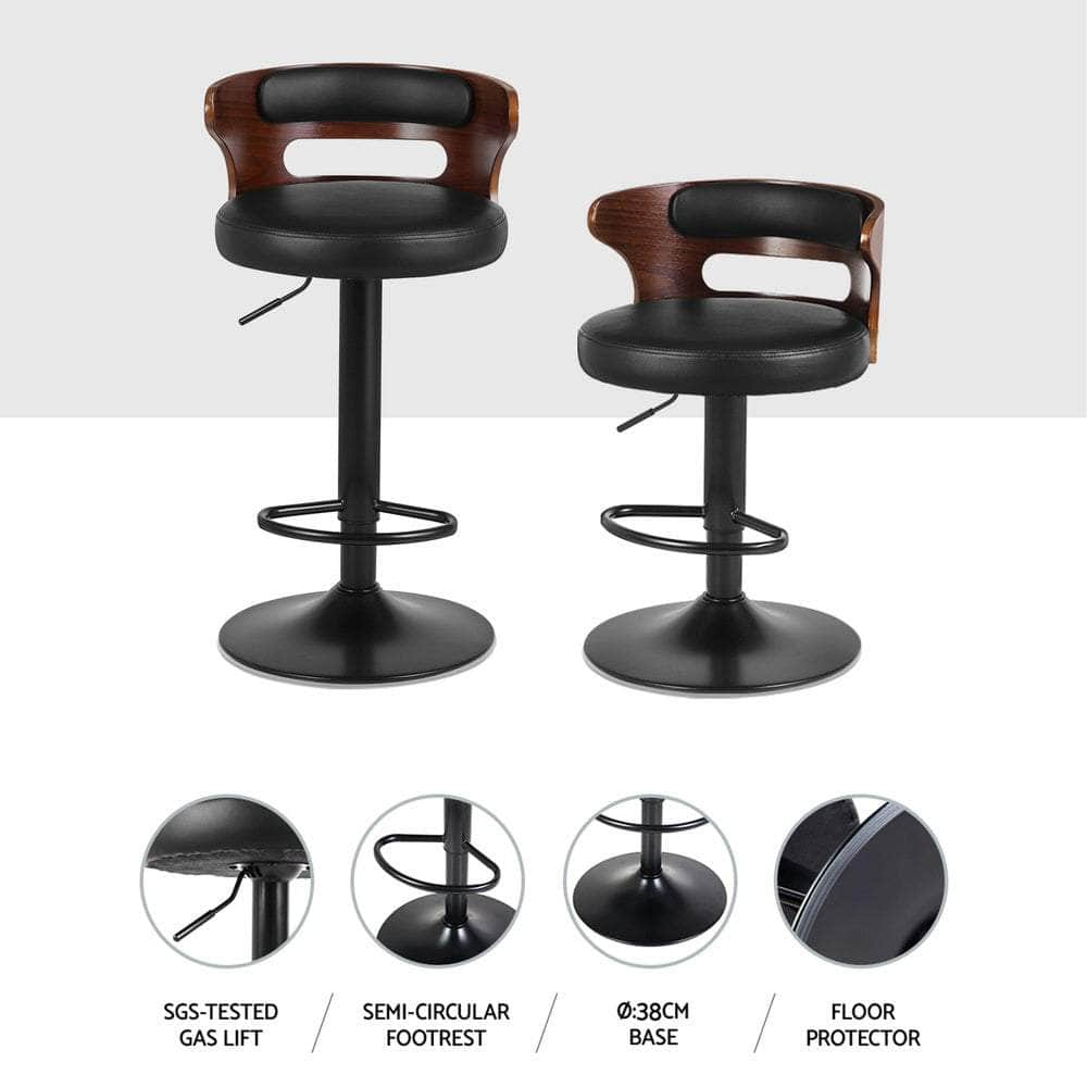 4X Bar Stools Gas Lift Leather