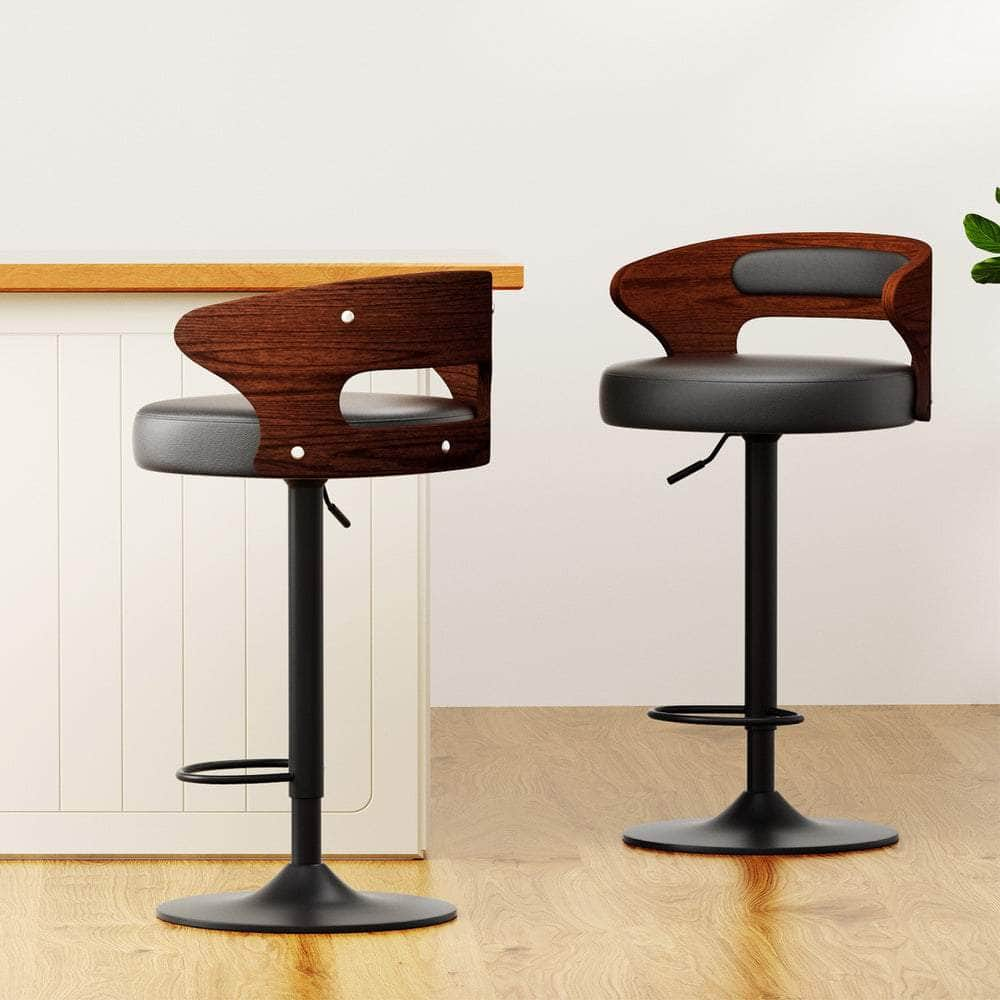 4X Bar Stools Gas Lift Leather