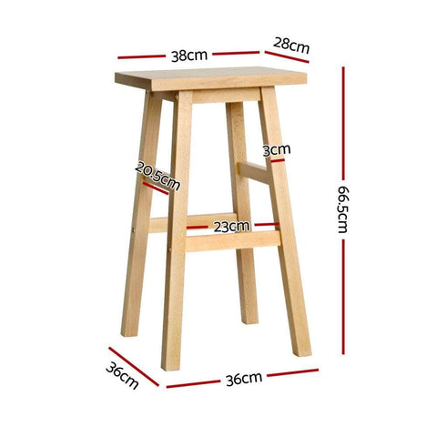 4x Bar Stools Kitchen Chairs Wooden Nature Elegant