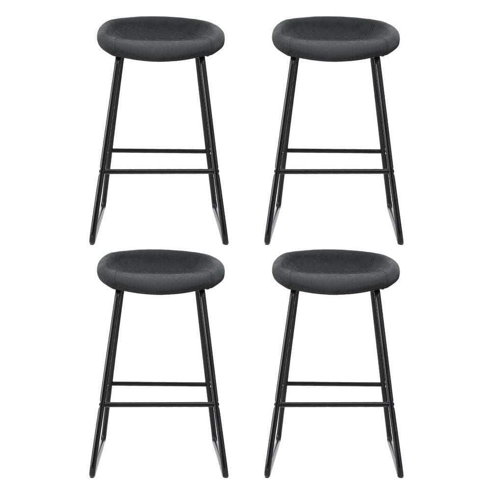 4X Bar Stools Kitchen Dining Chairs Counter Stool Pu Leather Metal