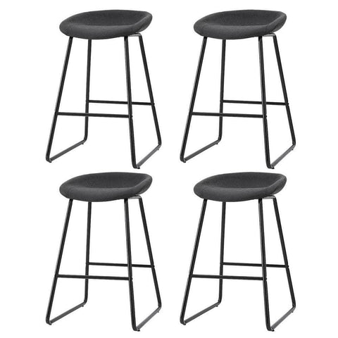 4X Bar Stools Kitchen Dining Chairs Counter Stool Pu Leather Metal