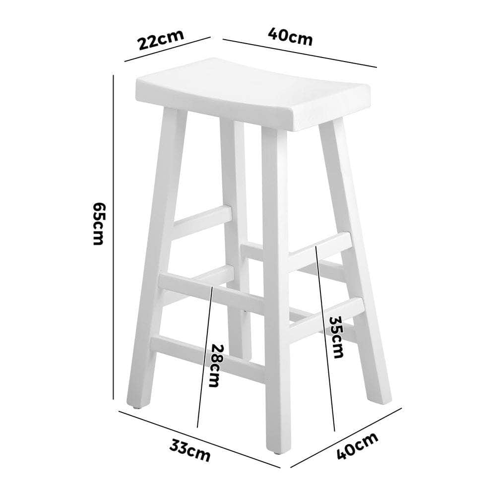 4X Bar Stools Kitchen Stool Wooden Counter Chairs White