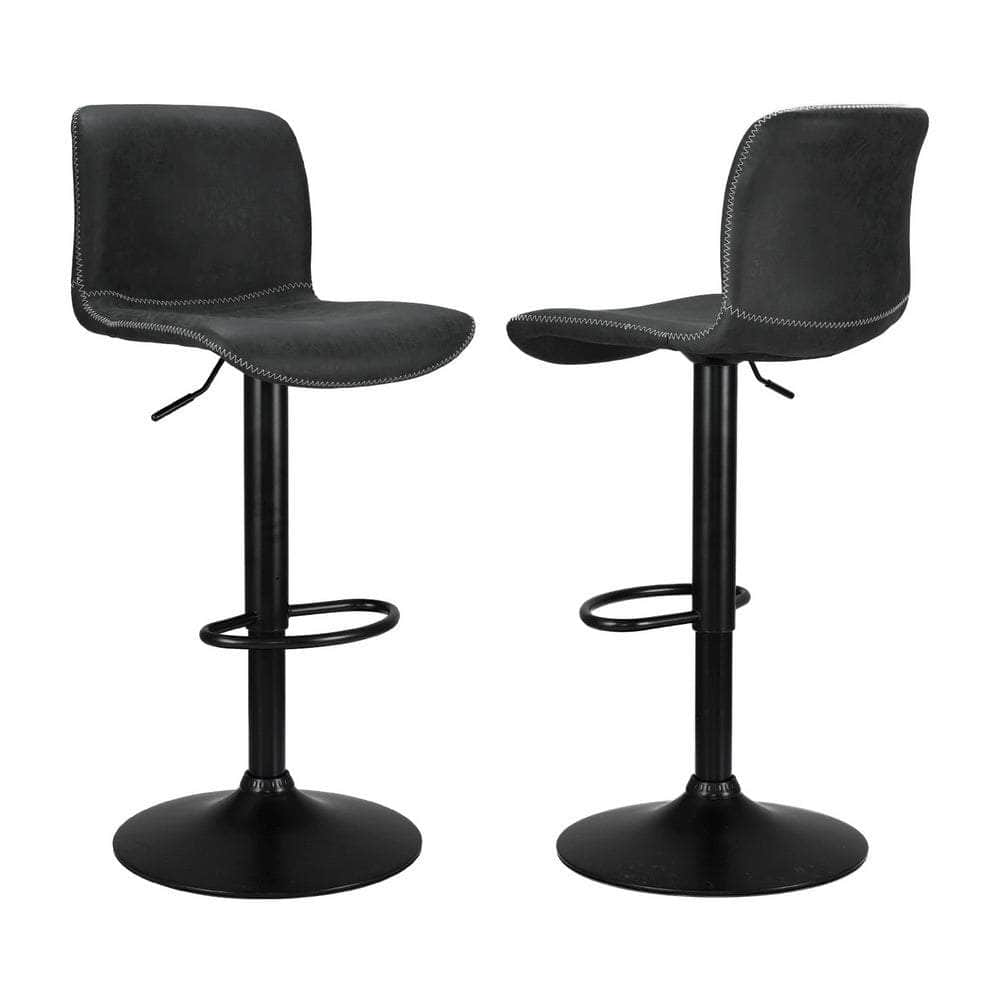 4X Bar Stools Kitchen Swivel Gas Lift Chairs Black/Brown