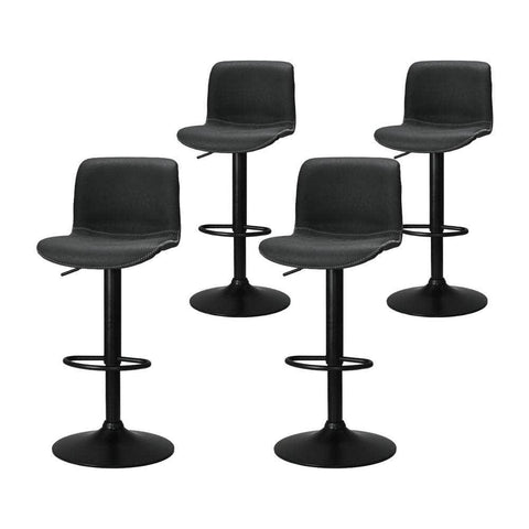 4X Bar Stools Kitchen Swivel Gas Lift Chairs Black/Brown