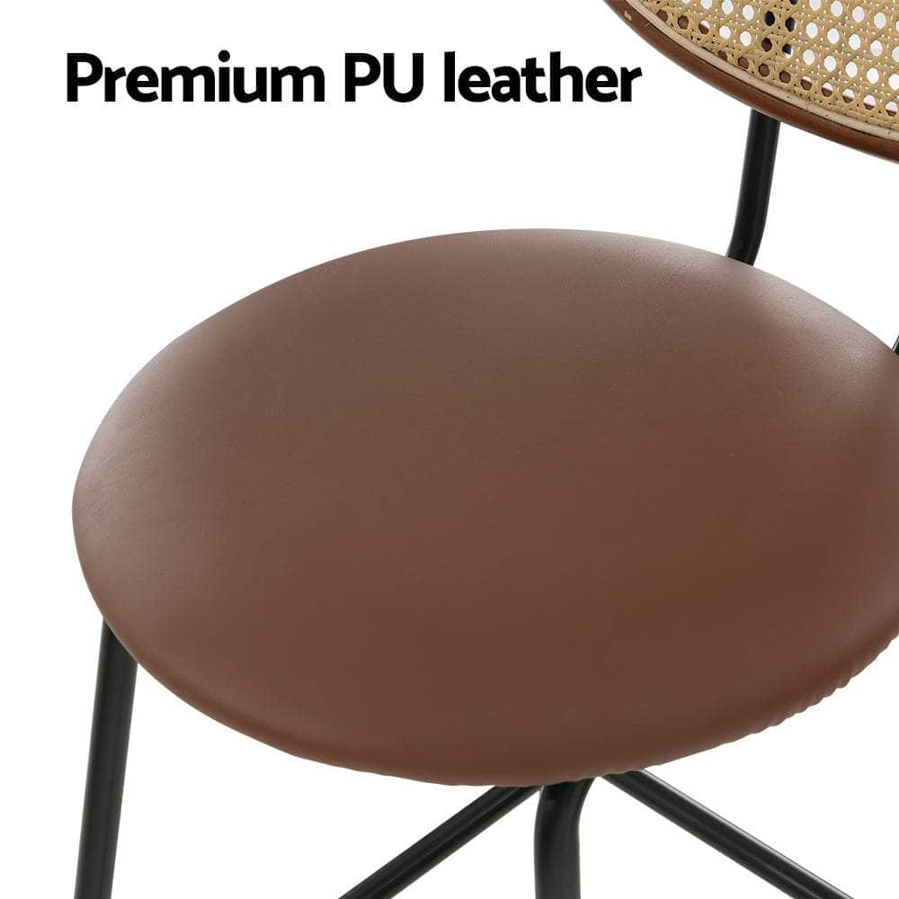 4X Bar Stools Pu Leather Stools Brown