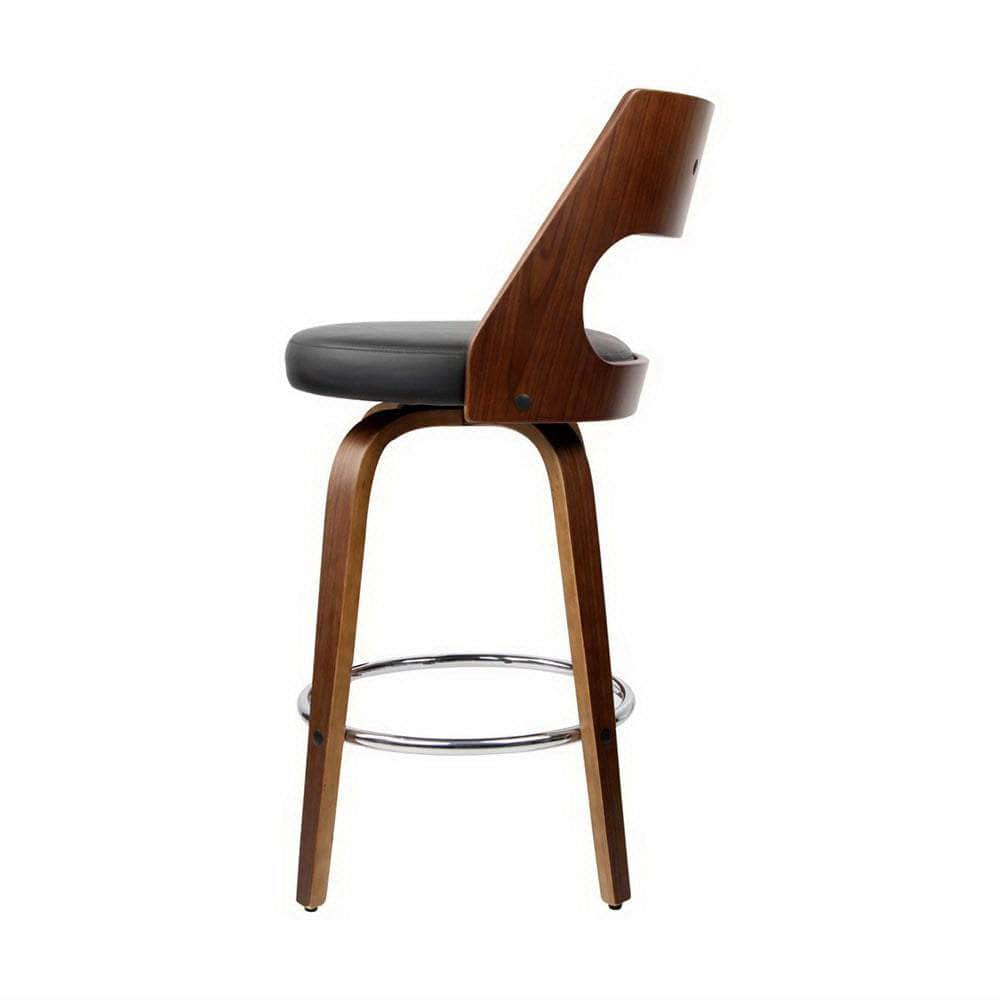 4x Bar Stools Swivel Leather Chair 65cm Comfortable and Stylish