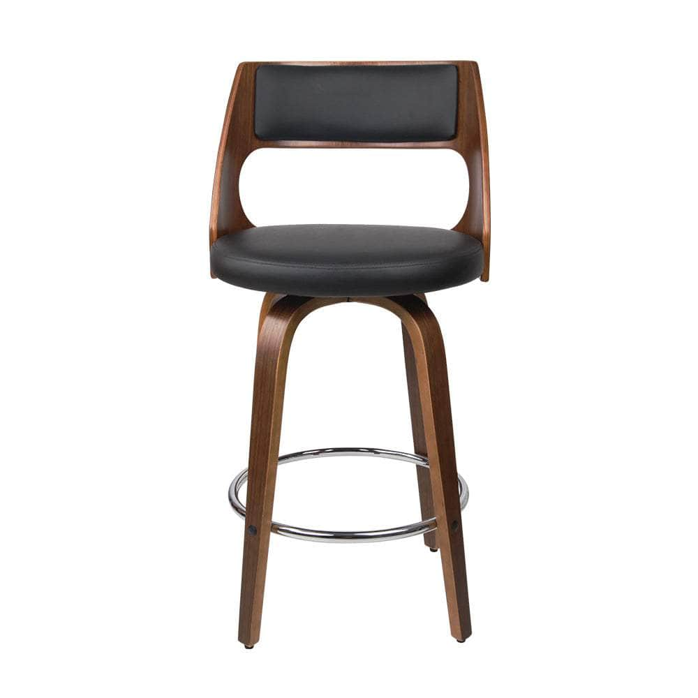 4x Bar Stools Swivel Leather Chair 76cm