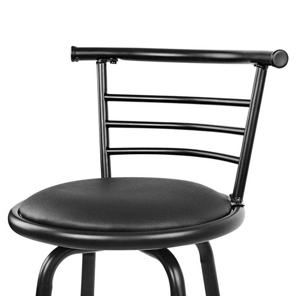 4x Bar Stools Swivel Leather Padded Metal