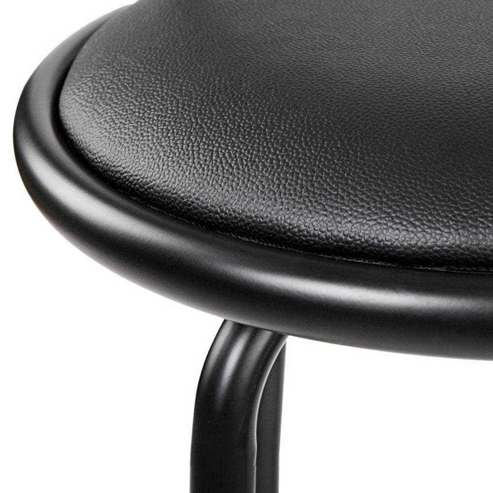 4x Bar Stools Swivel Leather Padded Metal