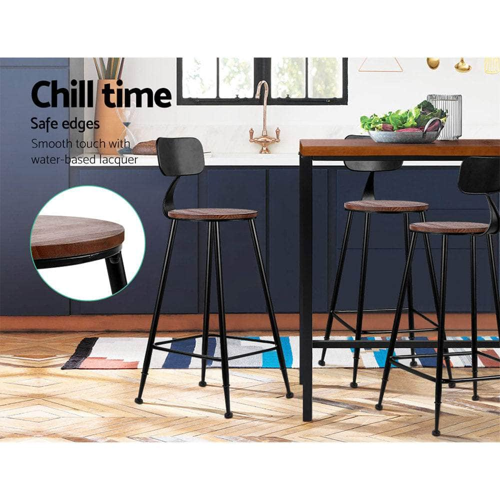 4x Bar Stools Vintage Metal Chairs