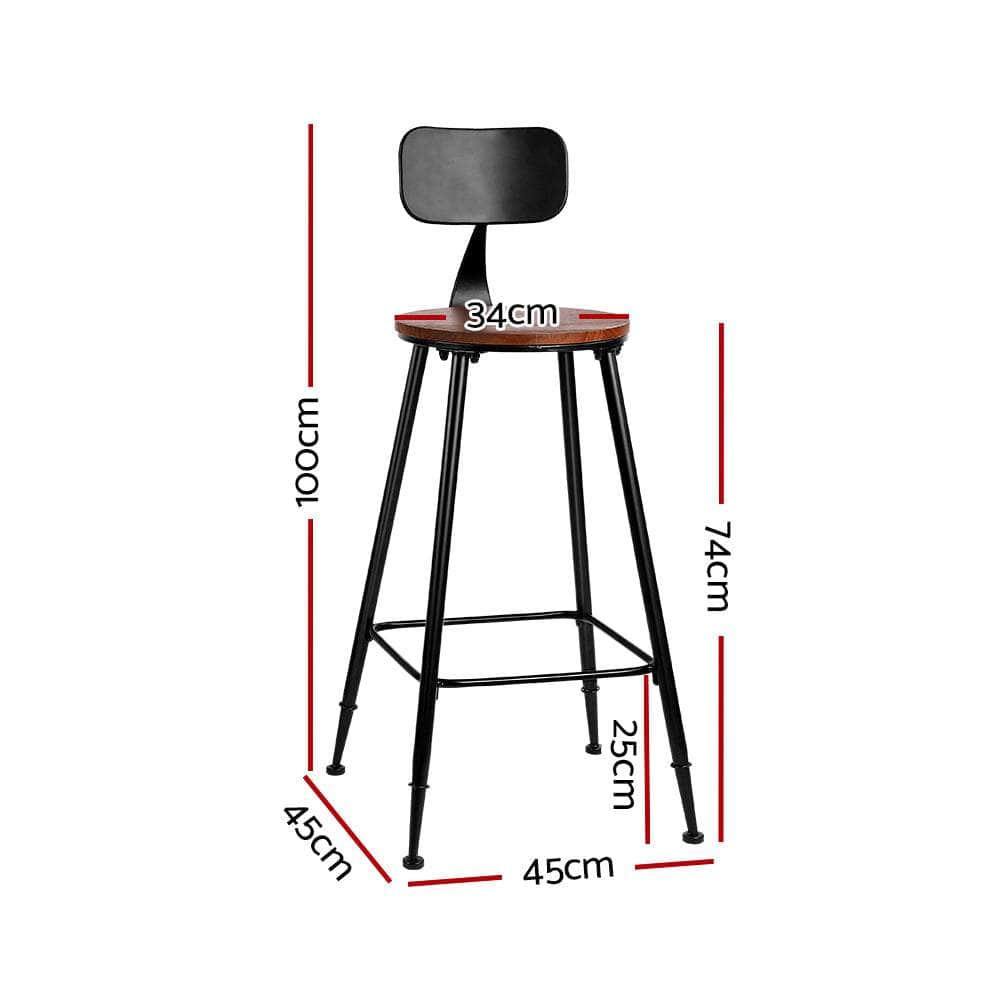 4x Bar Stools Vintage Metal Chairs