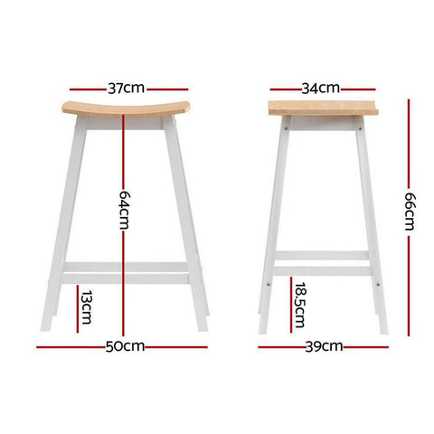 4X Bar Stools Wooden Chairs Oak