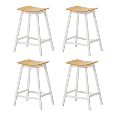 4X Bar Stools Wooden Chairs Oak