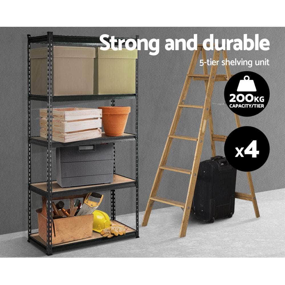 4X1.8M Garage Shelving Warehouse Rack Pallet Racking Storage Charcoal