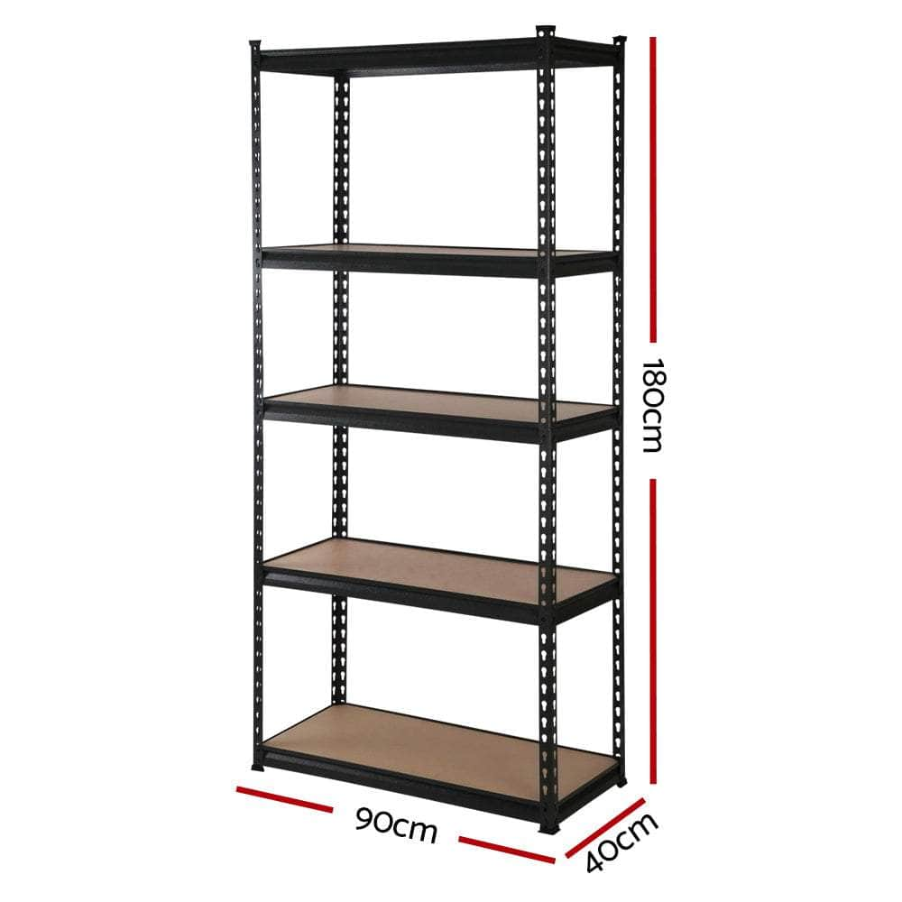 4X1.8M Garage Shelving Warehouse Rack Pallet Racking Storage Shelve Black