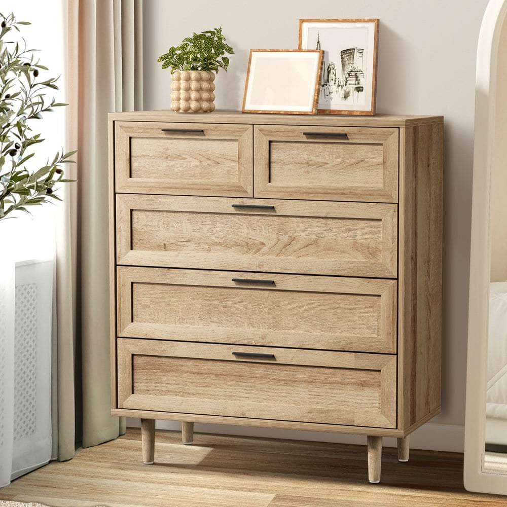 5/6/7 Chest of Drawers Dresser Tallboy Natural/White