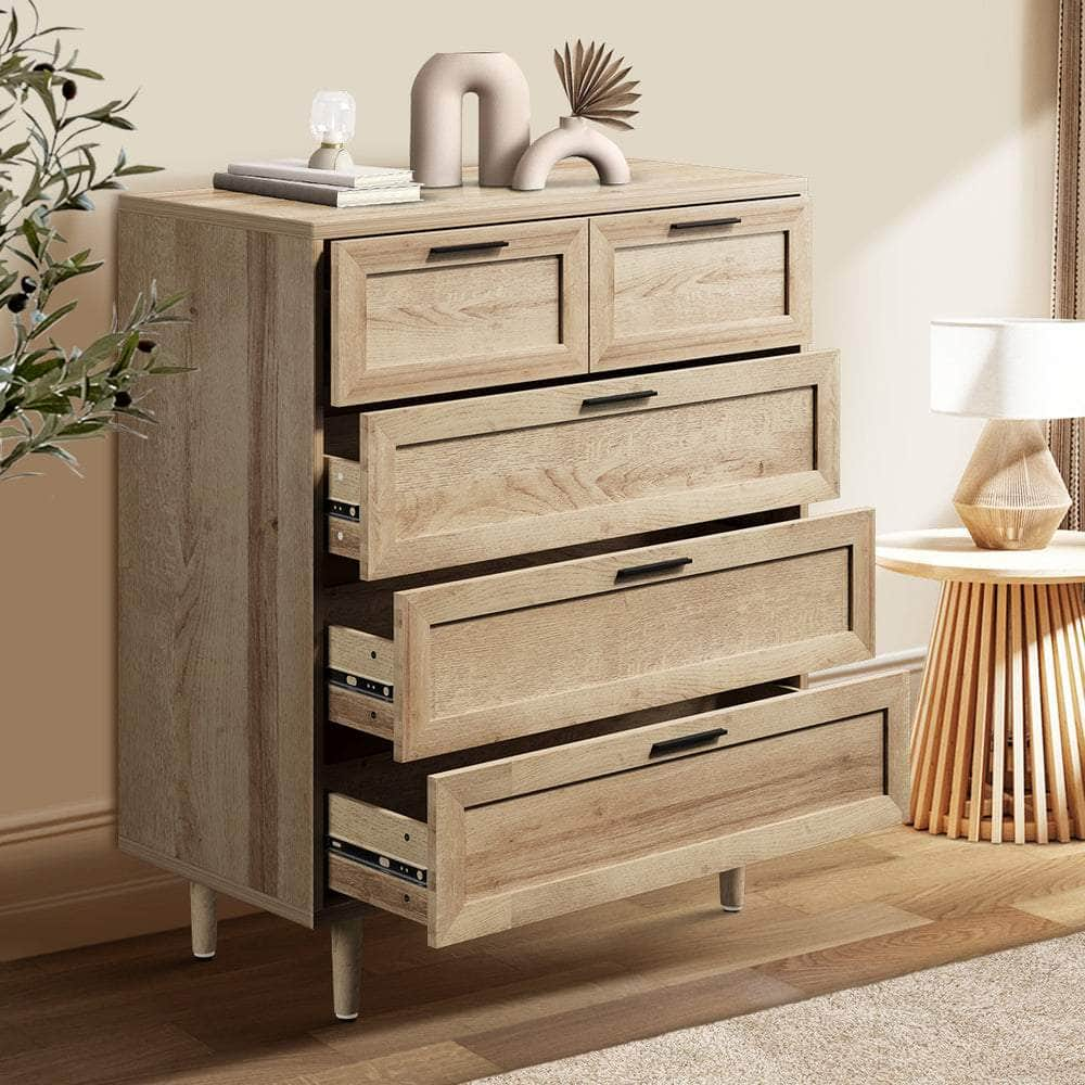 5/6/7 Chest of Drawers Dresser Tallboy Natural/White