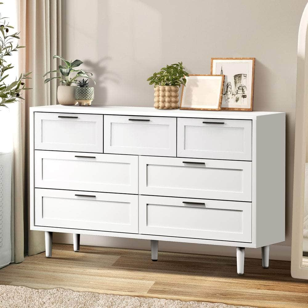 5/6/7 Chest of Drawers Dresser Tallboy Natural/White