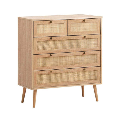 5/6 Chest of Drawers Dresser Tallboy Rattan