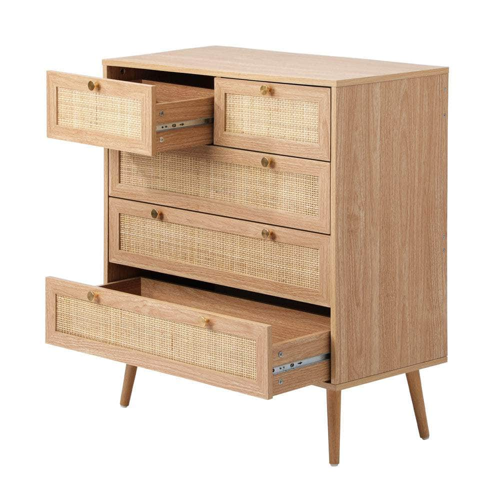 5/6 Chest of Drawers Dresser Tallboy Rattan