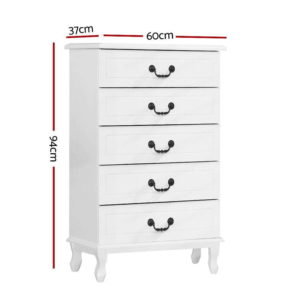 5 Chest Of Drawers - Kubi White