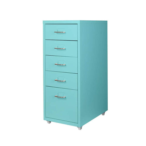 5 Drawer Office Cabinet Drawers Turquoise