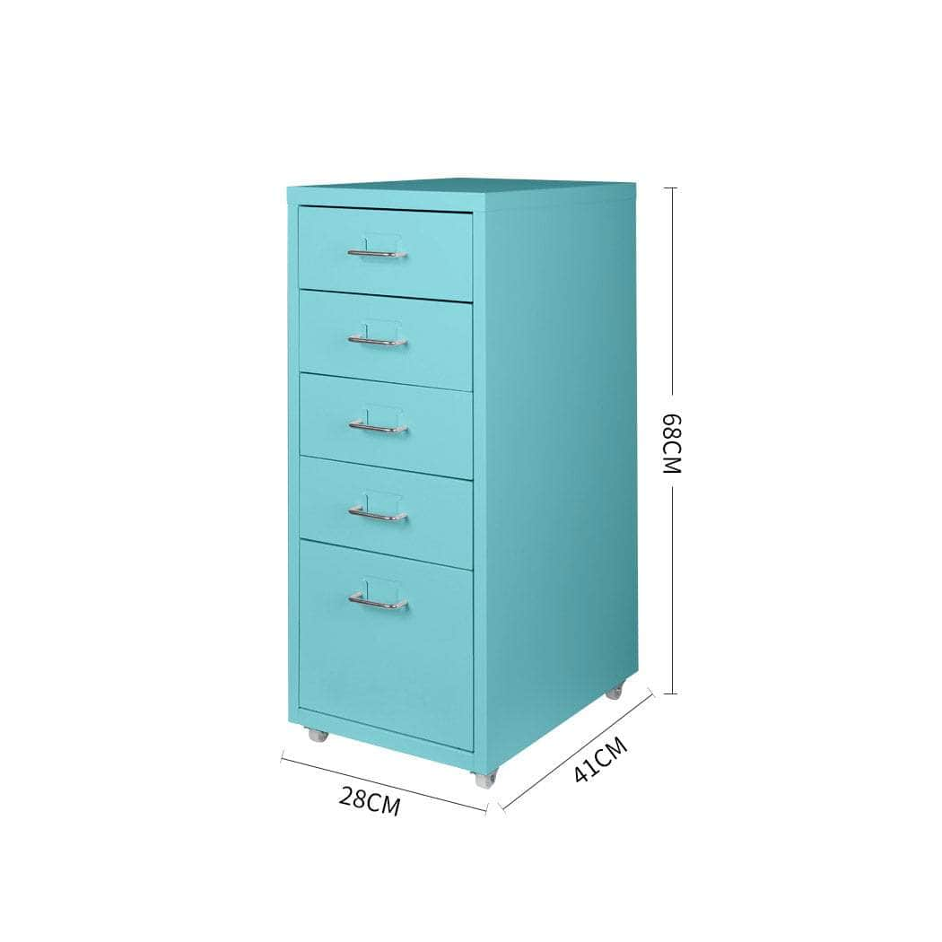 5 Drawer Office Cabinet Drawers Turquoise