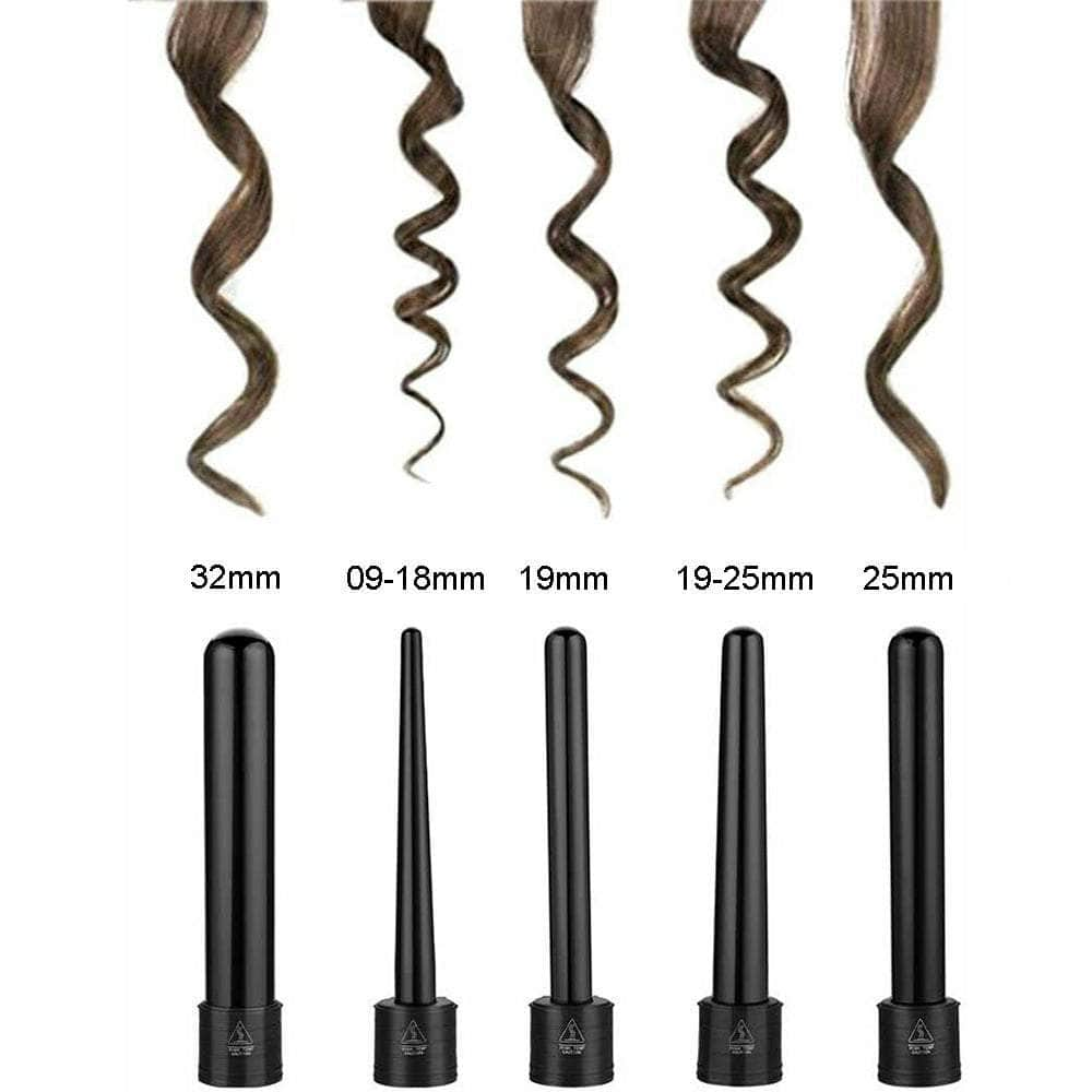 5-In-1 Hair Curler Wand Set Ceramic