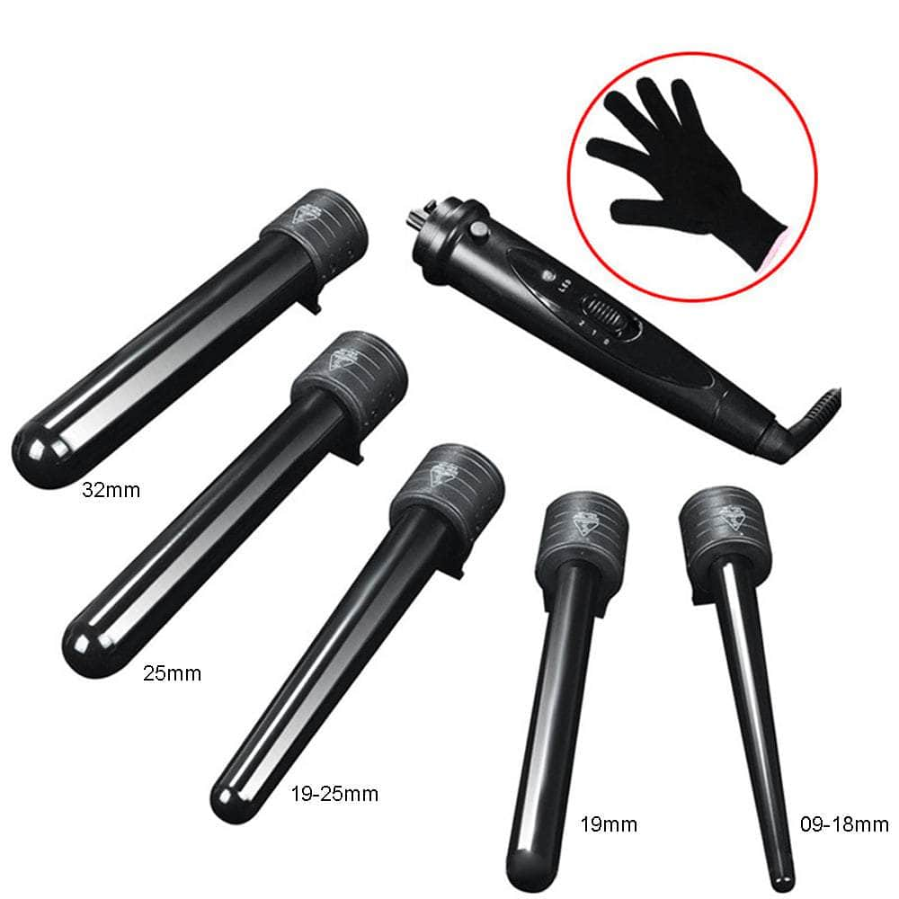 5-In-1 Hair Curler Wand Set Ceramic