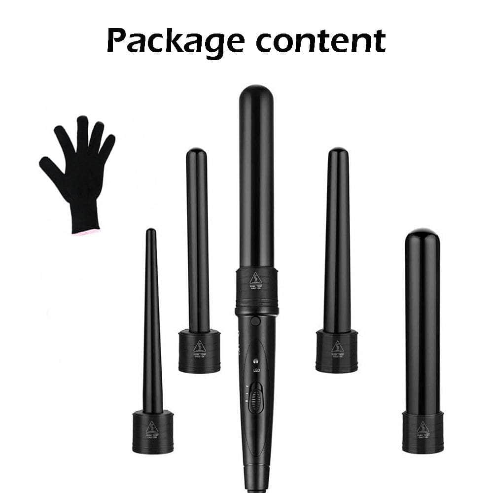 5-In-1 Hair Curler Wand Set Ceramic