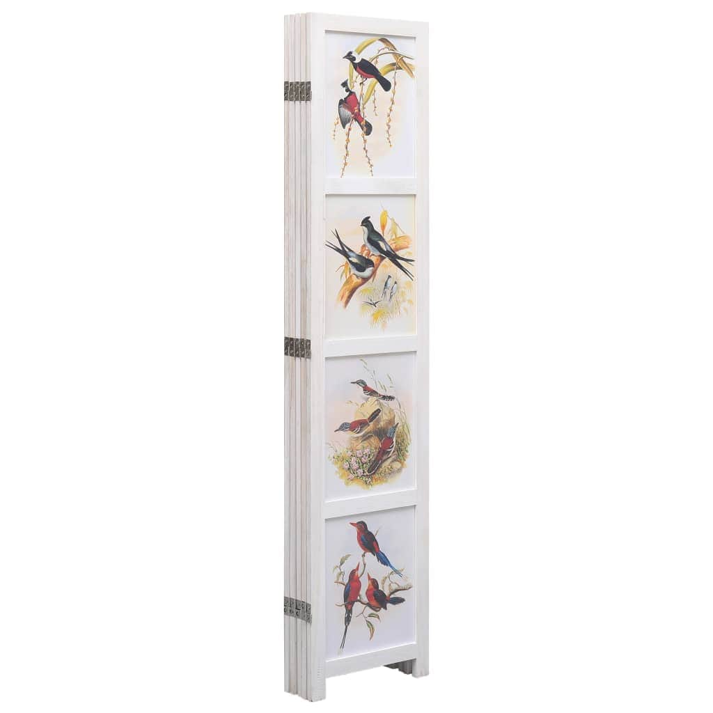 5-Panel Bird Room Divider White