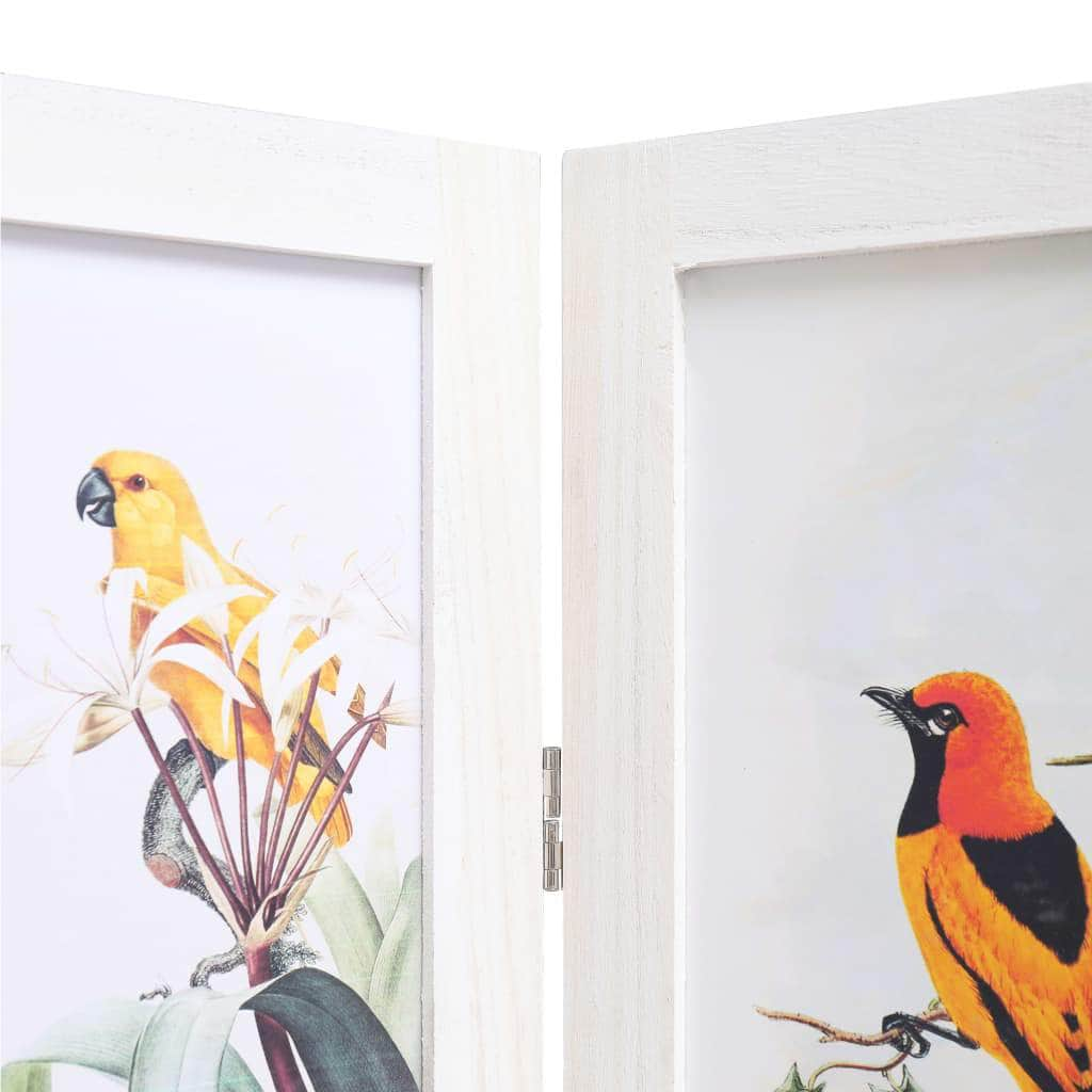 5-Panel Bird Room Divider White