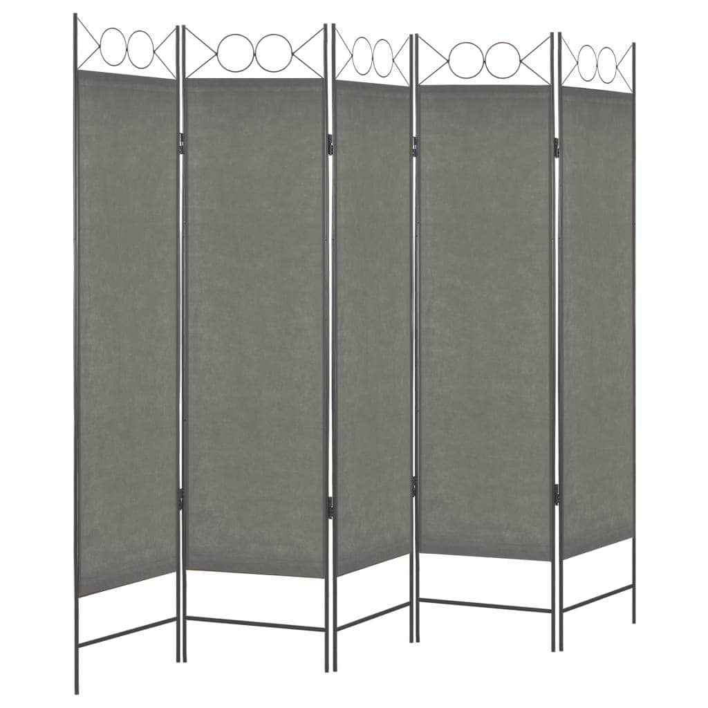 5-Panel Room Divider Anthracite