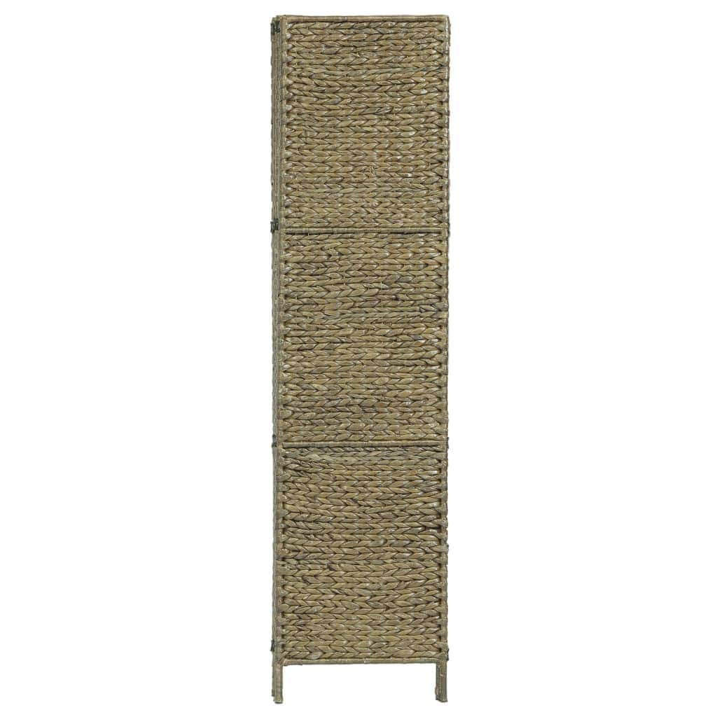 5-Panel Room Divider Brown Water Hyacinth