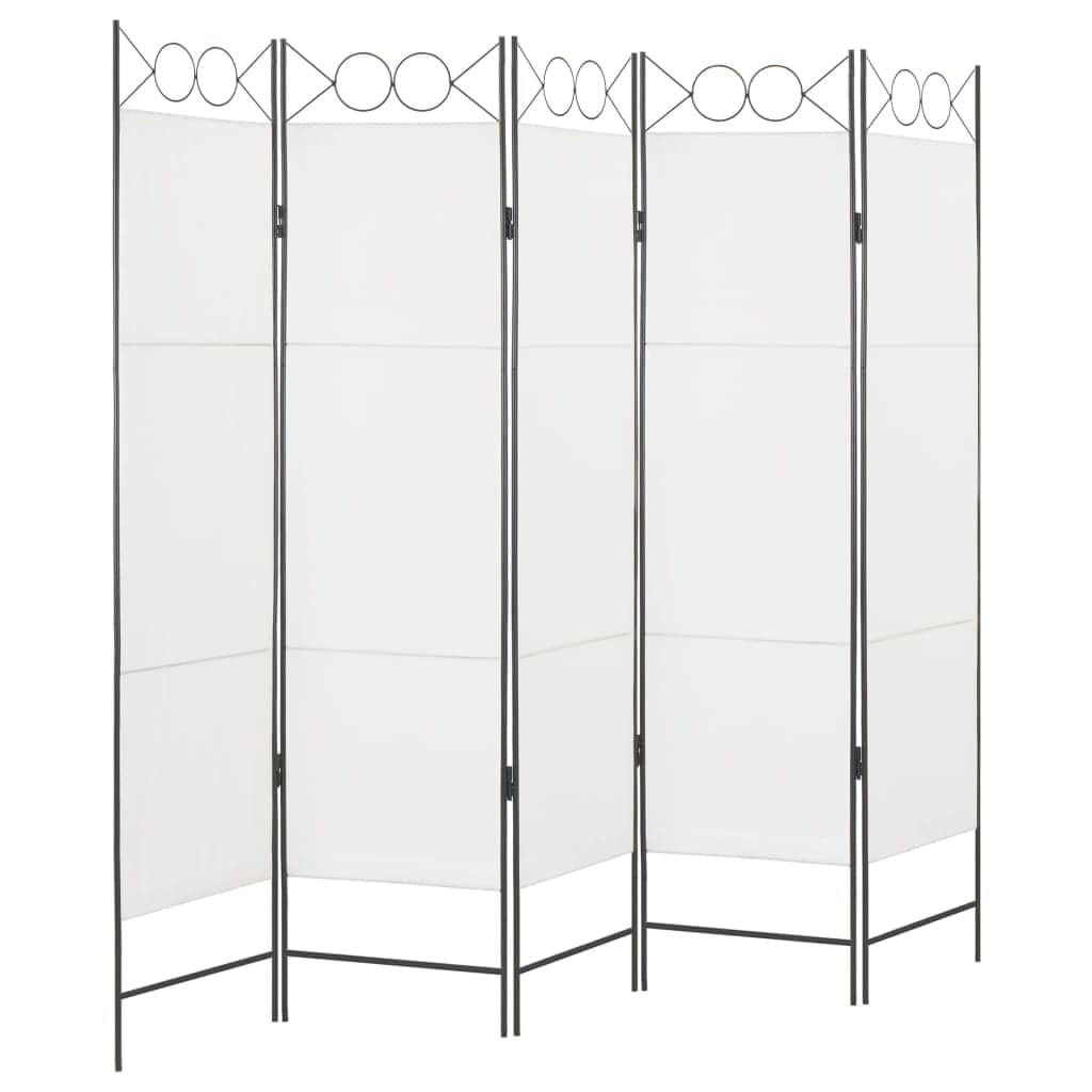 5-Panel Room Divider White