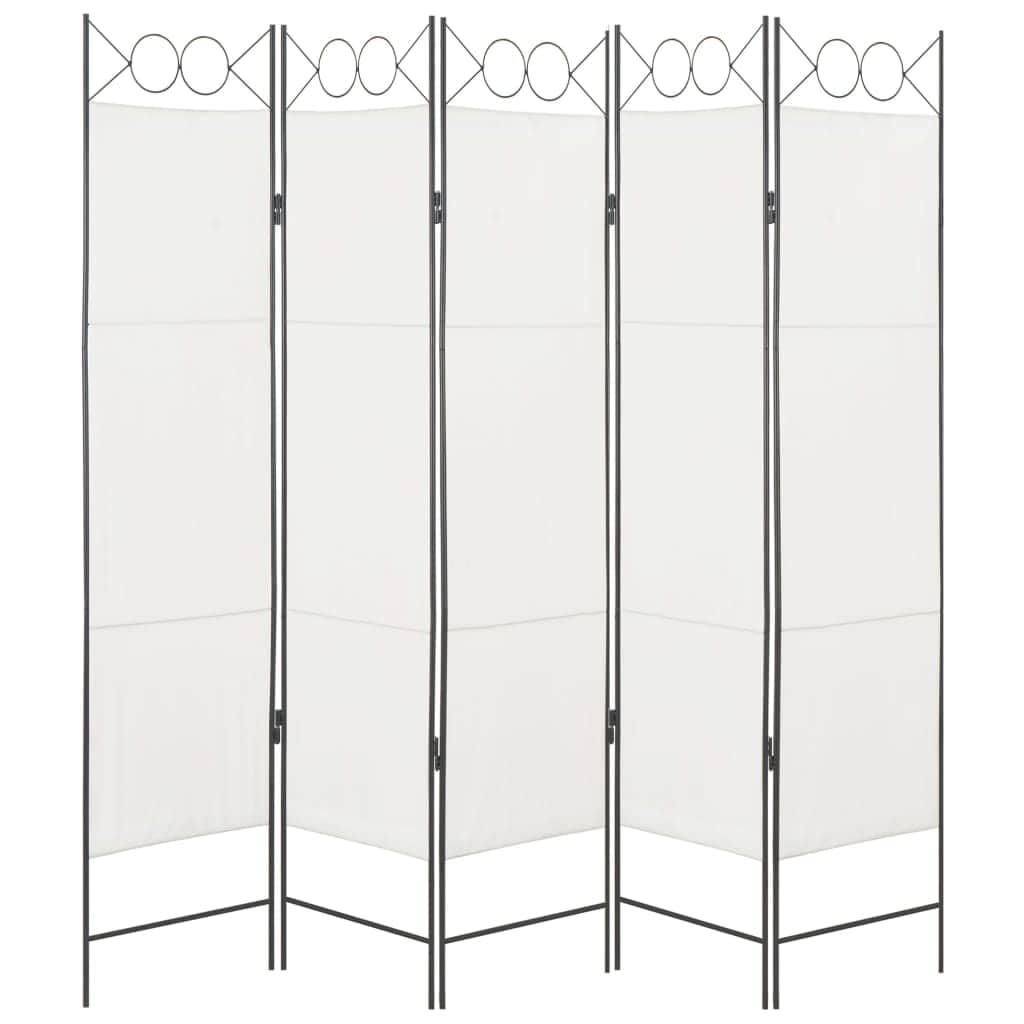 5-Panel Room Divider White