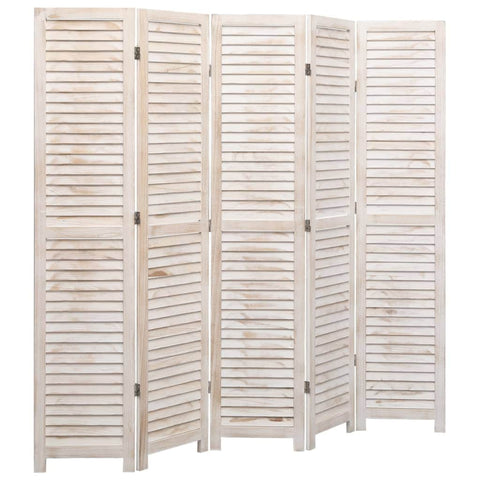 5-Panel Room Divider White