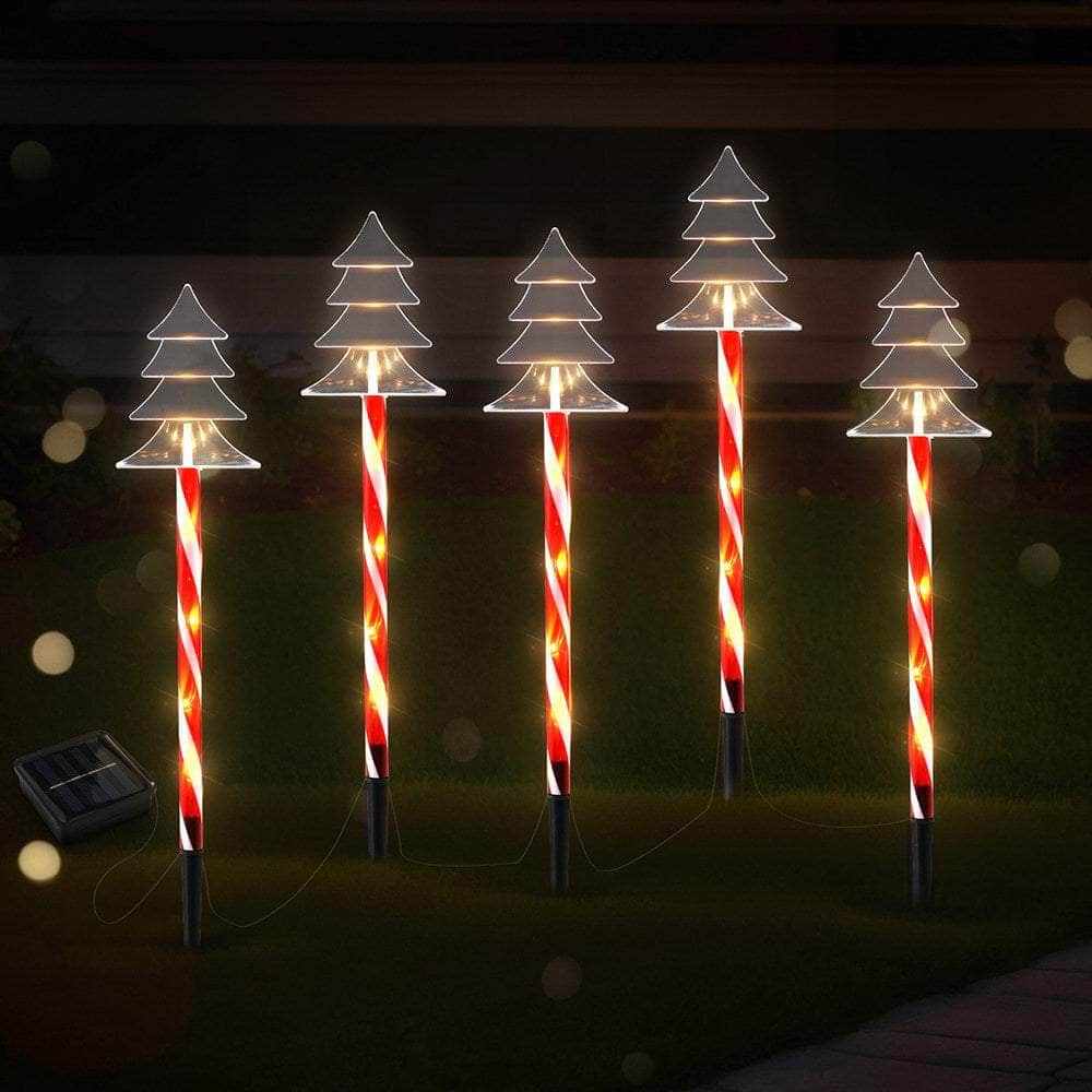 5 PCS Christmas Lights Path Ground Light Garden Decorations 25 LED