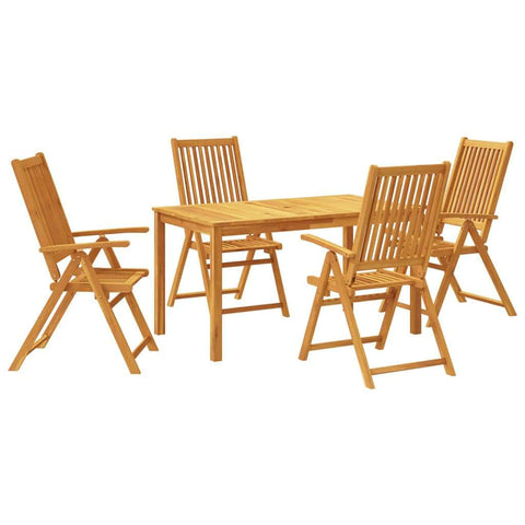 5 Pcs Garden Dining Set Solid Wood Acacia