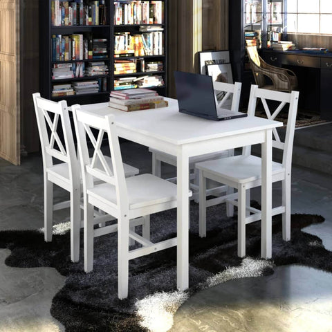 5 Piece Dining Set White