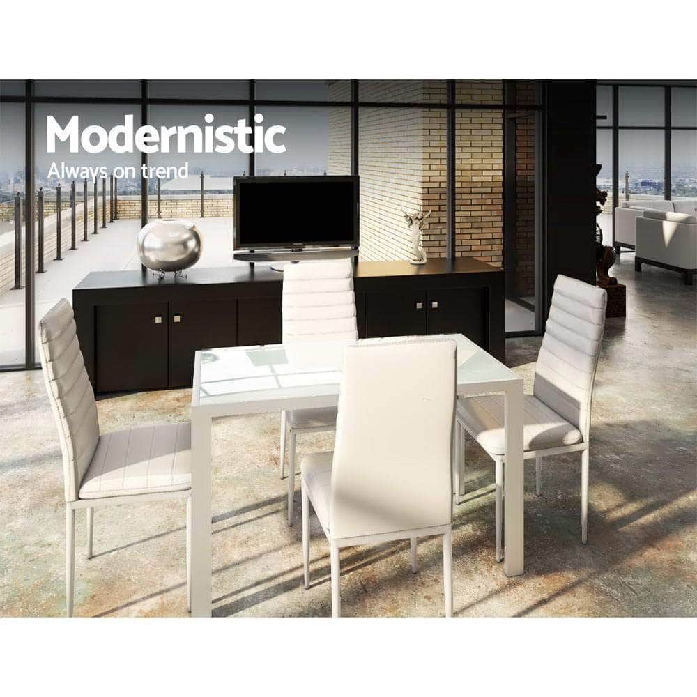 5 Piece Dining Table Set - White