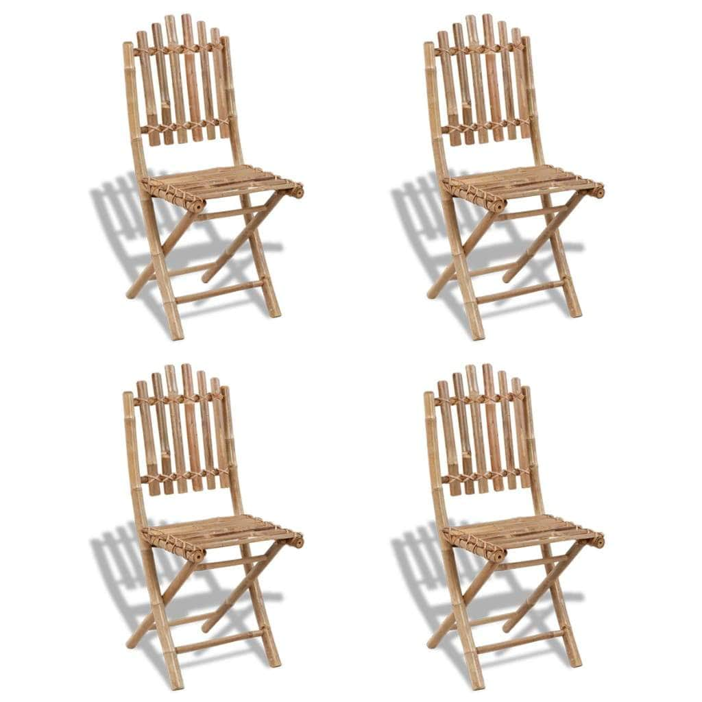 5 Piece Folding Outdoor Dining Set Bamboo