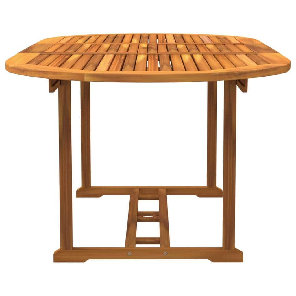 5 Piece Garden Dining Set Solid Wood Acacia and Textilene